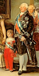 Der König und die Königin von Spanien, Karl IV. und Maria Luisa, mit ihrer Familie, 1800 (Detail)